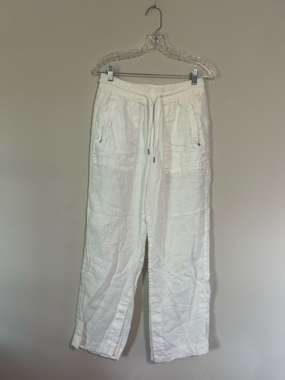Athleta Women’s White Drawstring Linen Pants